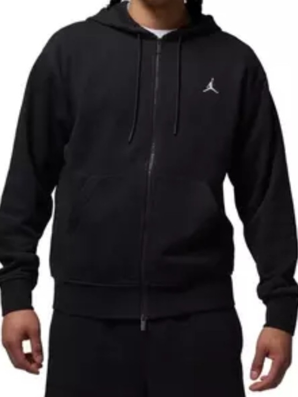 Jordan Black Full-Zip Hooded Sweatshirt with White Jumpman